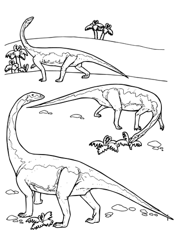 Riojasaurus Prosauropod Triassic Dinosaurs Coloring Page